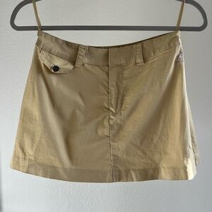 KANGOL | Lightweight Cotton 90's Y2K Mini Skirt in Khaki | Kangol Size 3 (US XS)